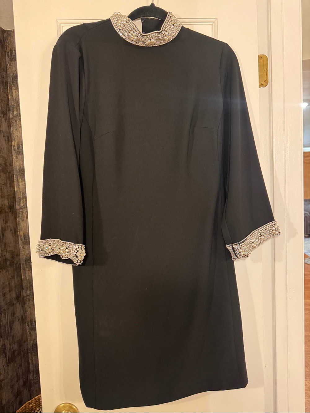 Flora bea Black Beaded Collar & Cuff semi formal dress